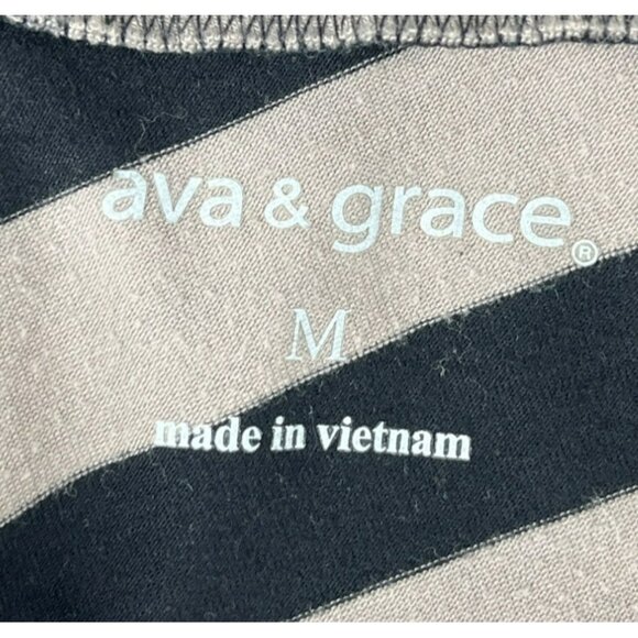 Ava & Grace Women's Maxi Skirt M Brown Black Striped Polyester Rayon Spandex - Picture 3 of 4